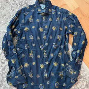 Orian Hand Woven Denim Button Down Shirt